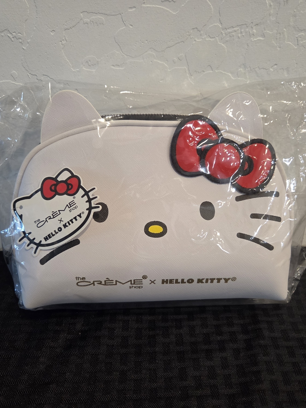 The Crème Shop x Hello Kitty White Kids Cosmetic Pouch with Red Bow